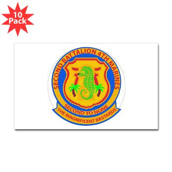 2B4M - M01 - 01 - 2nd Battalion 4th Marines - Sticker (Rectangle 10 pk) - Click Image to Close
